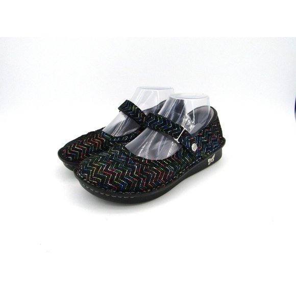 ALEGRIA Multicolor Holographic Geometric Mary Jane Flats EU 37 US 7 - Picture 8 of 12